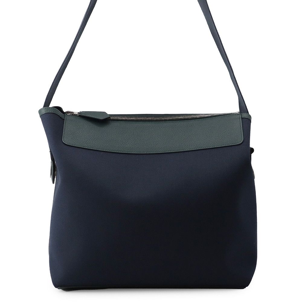 Hermes Tote Fourre Tout M S Blue Marine Vert Moyen Toile Military Togo