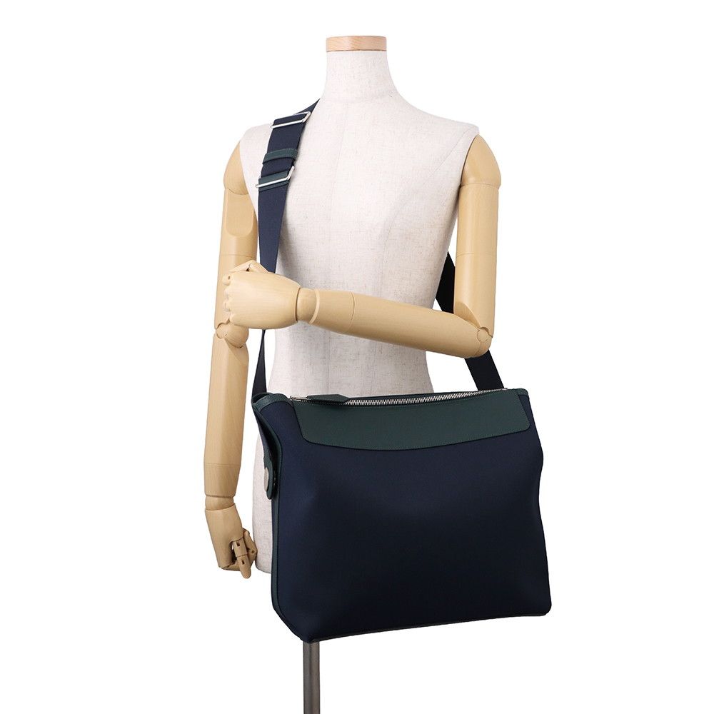Hermes Tote Fourre Tout M S Blue Marine Vert Moyen Toile Military Togo — view 4