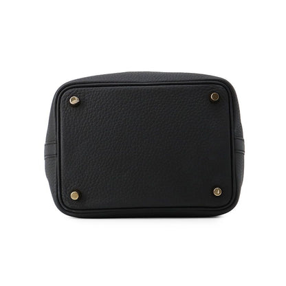 Hermes Handbag Picotin Lock PM Black Gold Taurillon Clemence — view 3