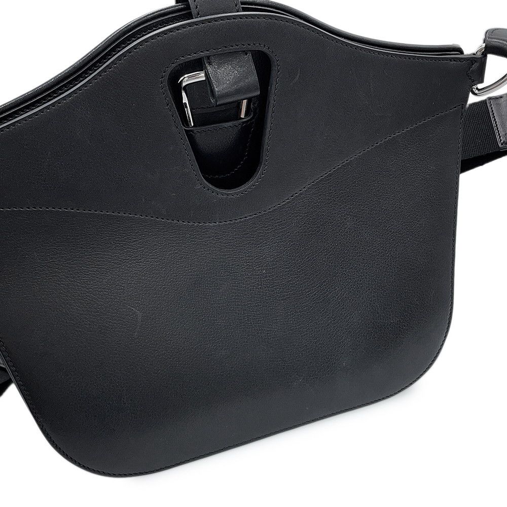 Hermes Tote Messenger Attrage Black Silver Ever Gray Canvas — view 6