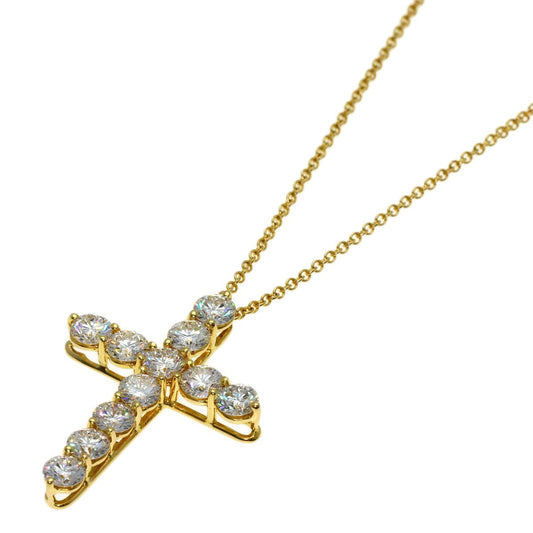 Tiffany & Co Large Cross Diamond Necklace 18k Yellow Gold