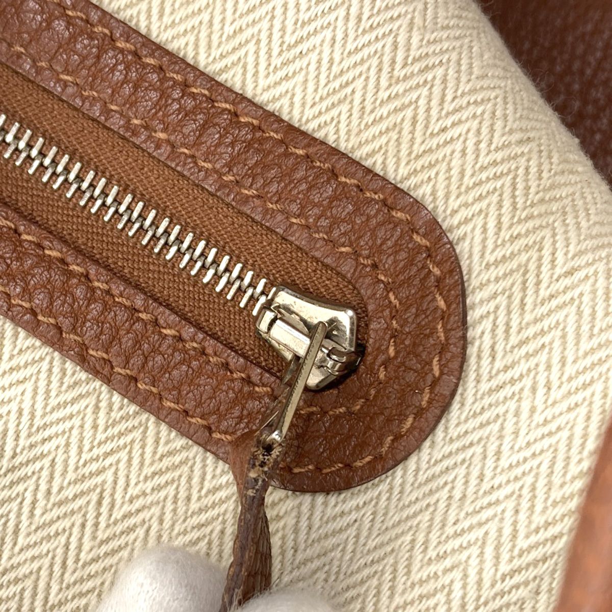 Hermes Garden Party PM Silver Tote Negonda — view 8