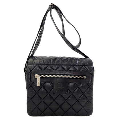 Chanel Coco Cocoon Messenger Bag Silver Nylon