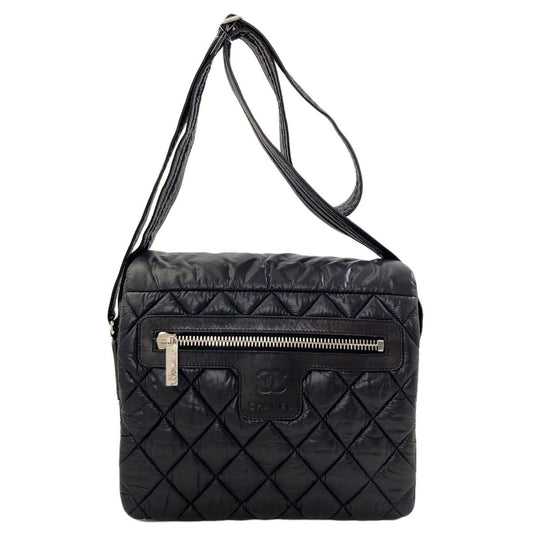 Chanel Coco Cocoon Messenger Bag Silver Nylon
