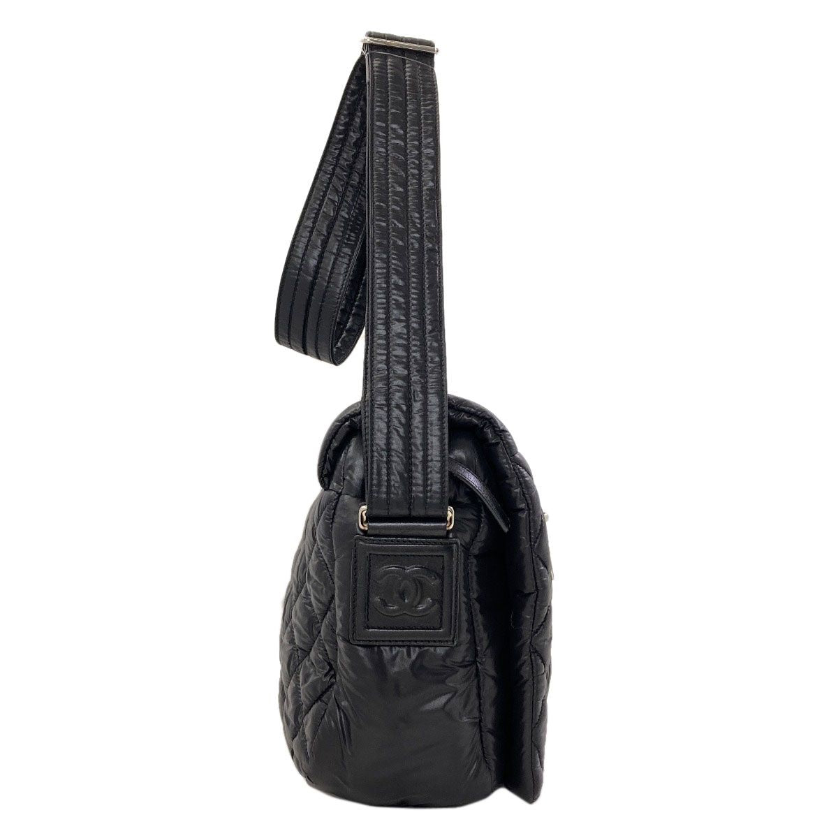Chanel Coco Cocoon Messenger Bag Silver Nylon — view 3