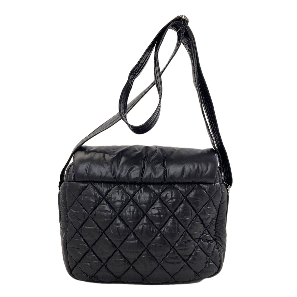 Chanel Coco Cocoon Messenger Bag Silver Nylon — view 2