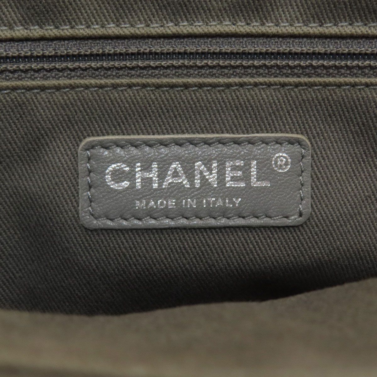 Chanel CC Logo Wild Stitch Silver Shoulder Bag Calfskin — view 6