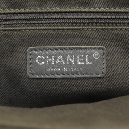 Chanel CC Logo Wild Stitch Silver Shoulder Bag Calfskin — view 6