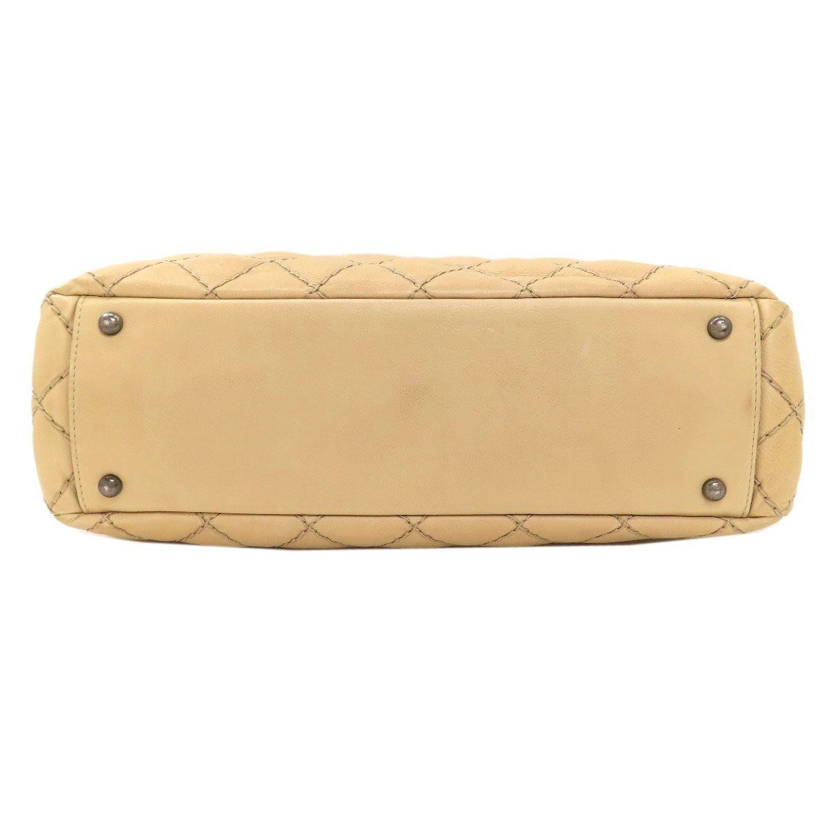 Chanel CC Logo Wild Stitch Silver Shoulder Bag Calfskin — view 4