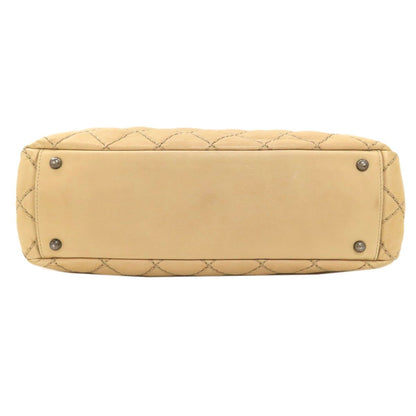 Chanel CC Logo Wild Stitch Silver Shoulder Bag Calfskin — view 4