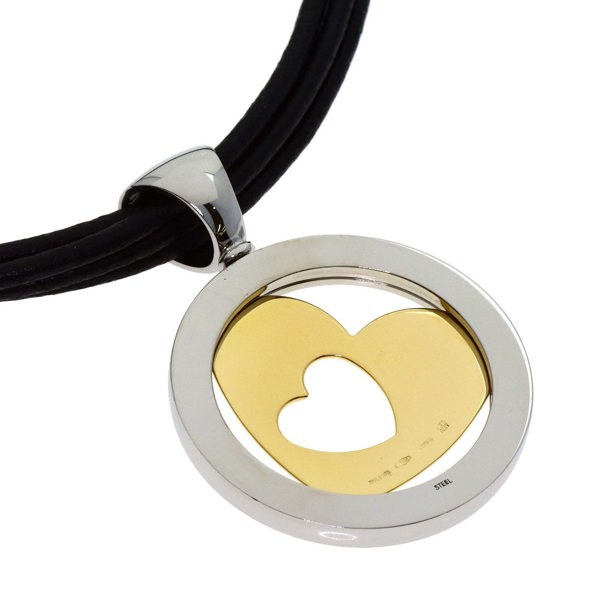 Bvlgari Tondo Heart Necklace 18k Yellow Gold SS — view 2