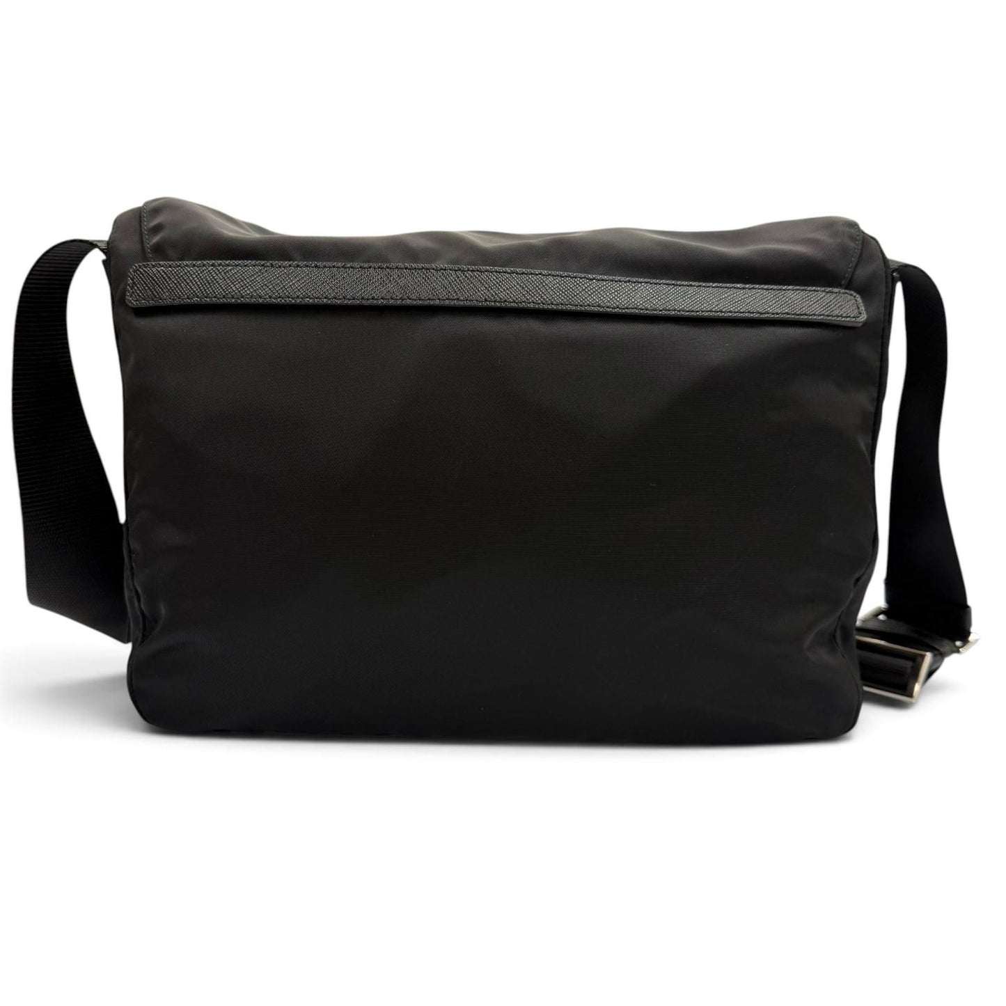 Prada Nylon Leather Re-Nylon Shoulder Bag Black — view 4
