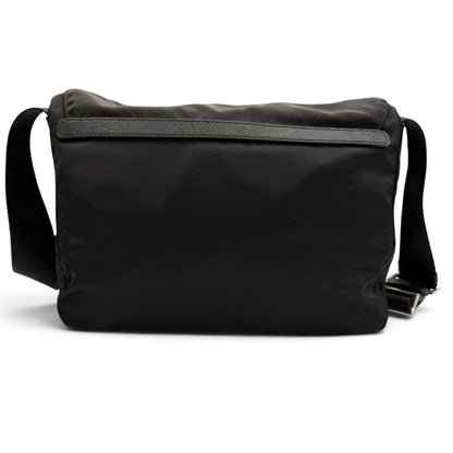 Prada Nylon Leather Re-Nylon Shoulder Bag Black — view 4