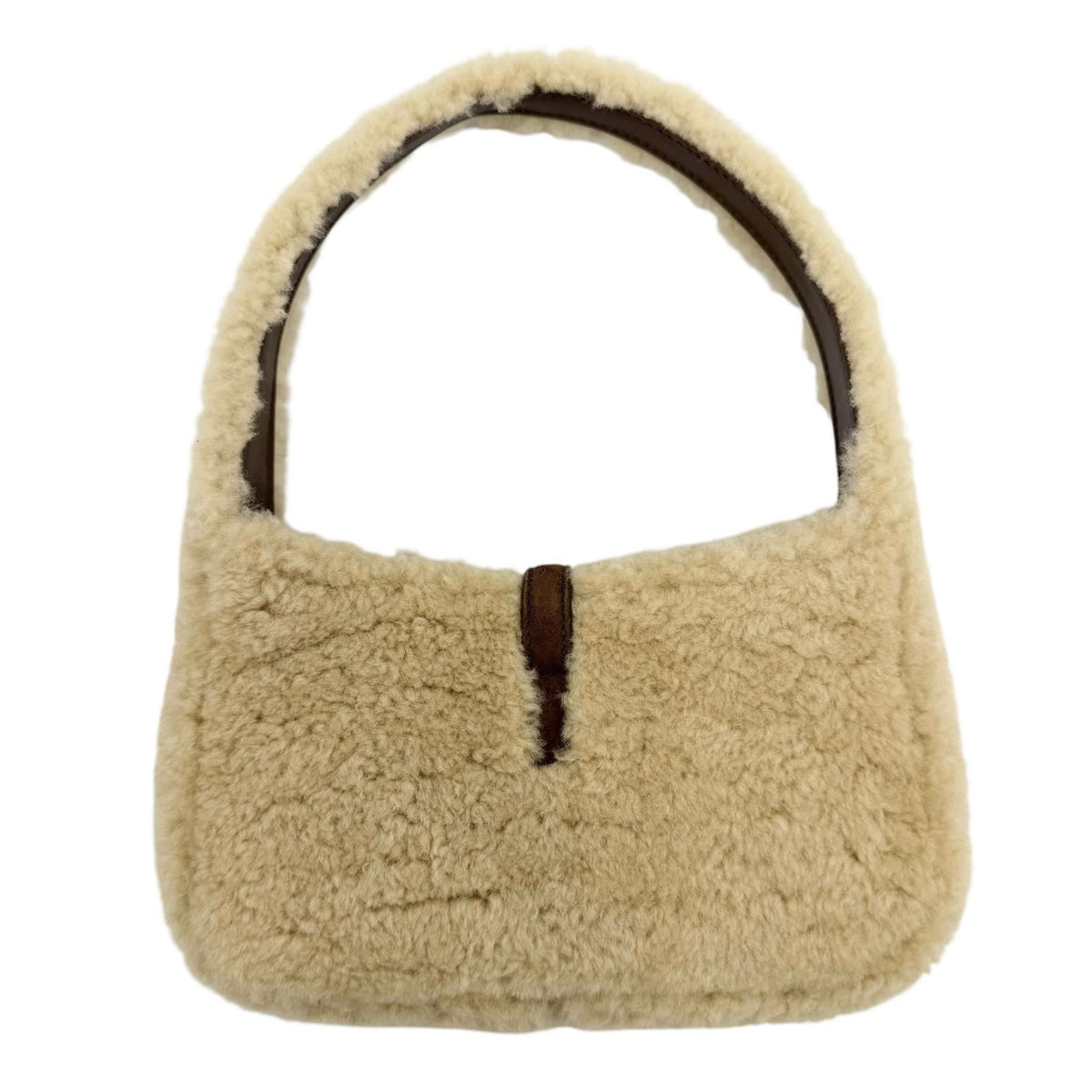Saint Laurent Paris le 5 7 Mini Hobo Fleece Handbag Shearling Suede Leather — view 3