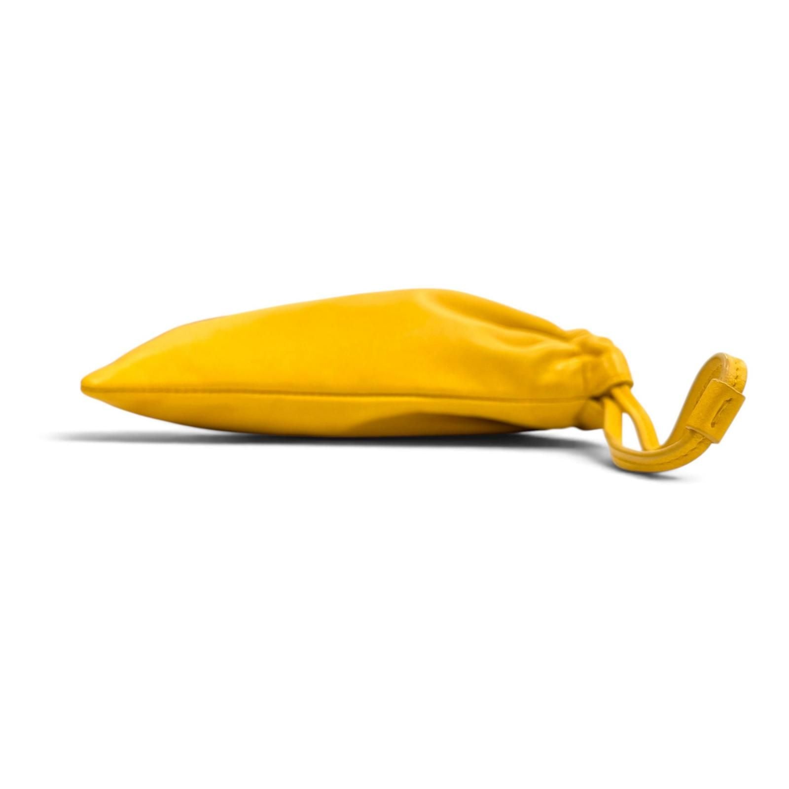 Saint Laurent Paris Drawstring Leather Chain Shoulder Bag Yellow — view 5