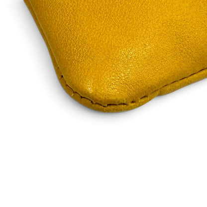 Saint Laurent Paris Drawstring Leather Chain Shoulder Bag Yellow — view 8