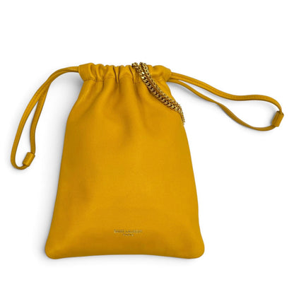 Saint Laurent Paris Drawstring Leather Chain Shoulder Bag Yellow