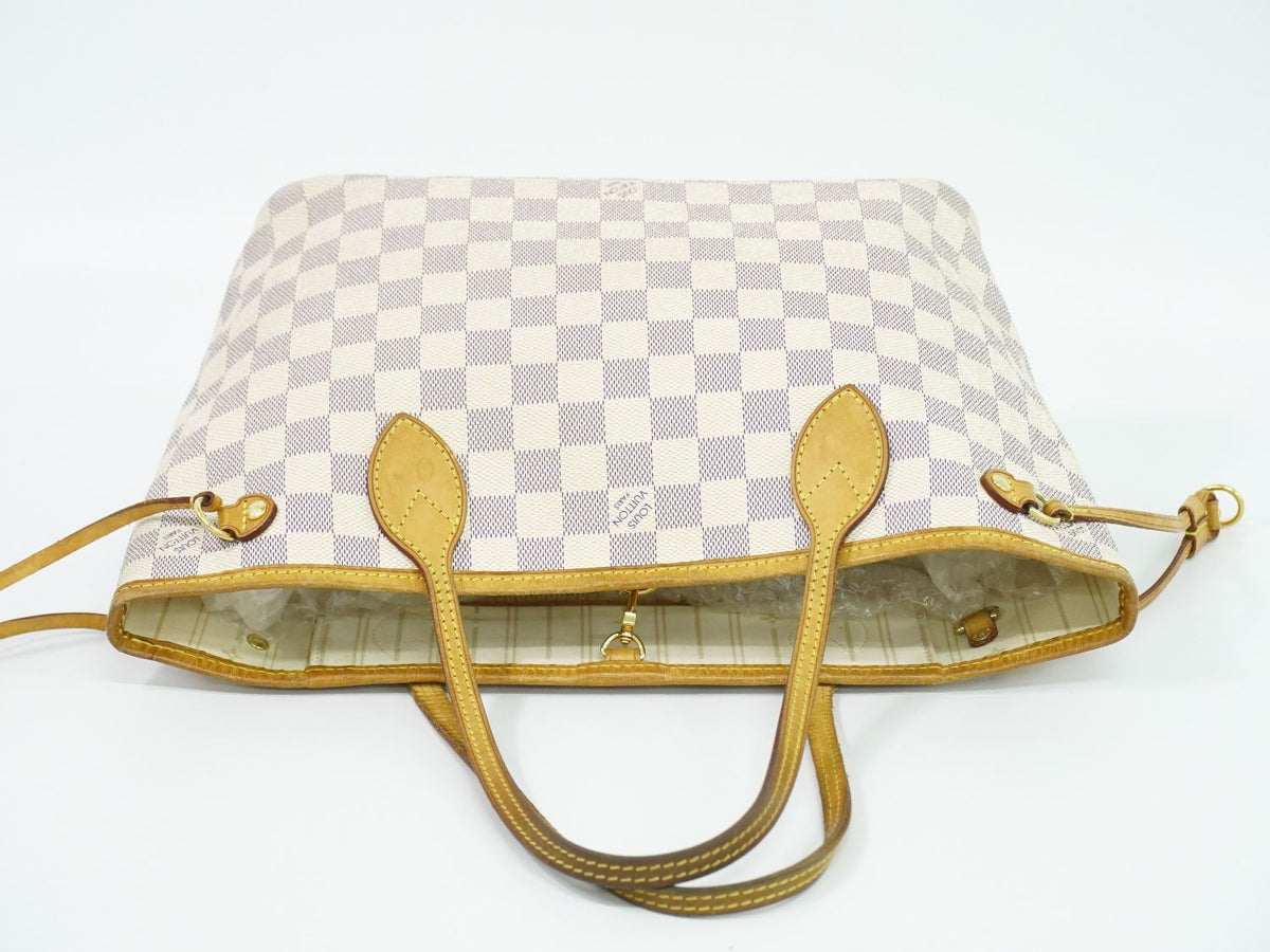 Louis Vuitton LV Vintage Neverfull PM Damier Azur Tote White Gray — view 5