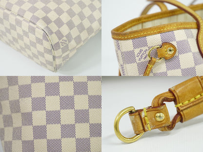 Louis Vuitton LV Vintage Neverfull PM Damier Azur Tote White Gray — view 7