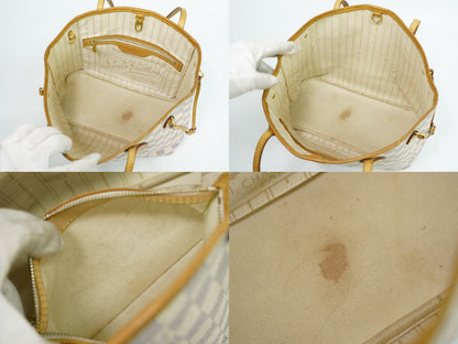 Louis Vuitton LV Vintage Neverfull PM Damier Azur Tote White Gray — view 8