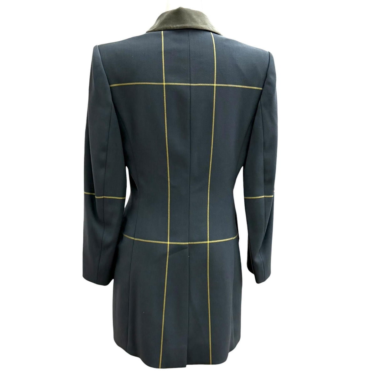 Hermes Vintage Wool 100% Logo Button Velour Long Jacket Charcoal Gray 38 — view 4
