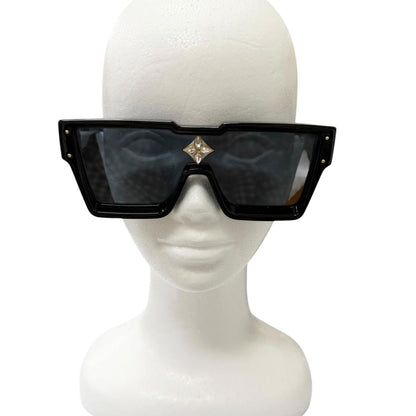 Louis Vuitton Cyclone S Square Sunglasses Black Blue Lens Eyewear — view 3