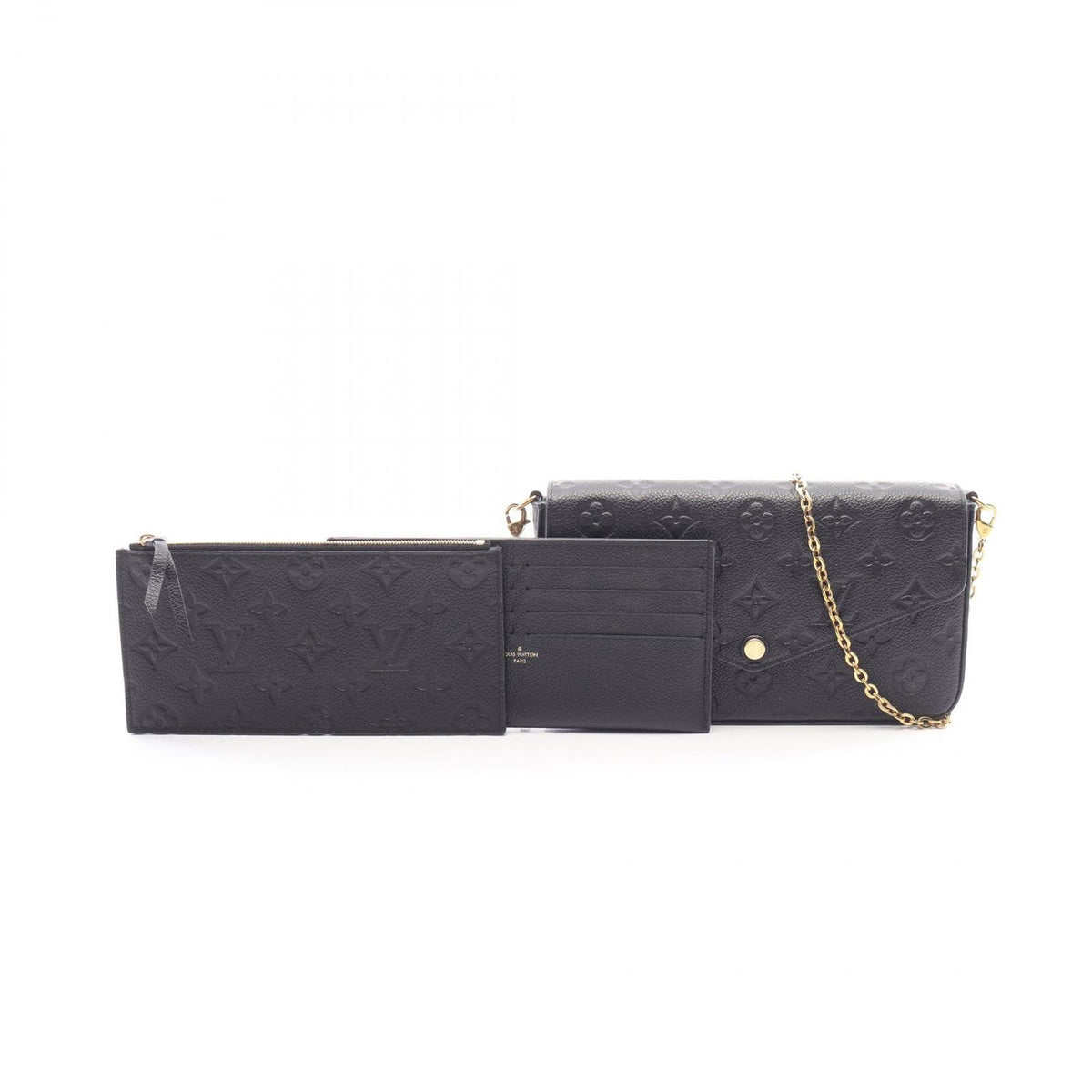 Louis Vuitton Shoulder Bag Pochette Felicie Noir Leather — view 6