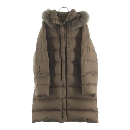 Moncler Valentine Fur Long Down Jacket Brown