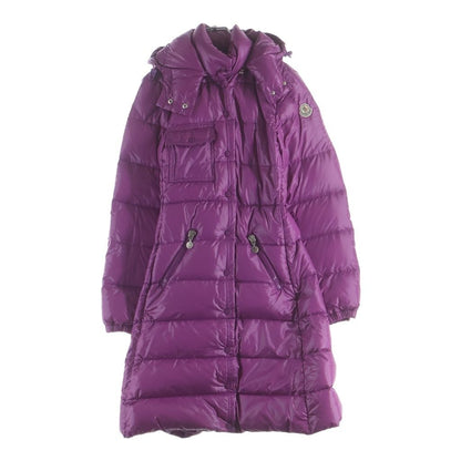 Moncler Meina Nylon Long Down Coat Purple
