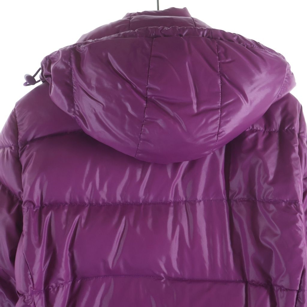 Moncler Meina Nylon Long Down Coat Purple — view 4