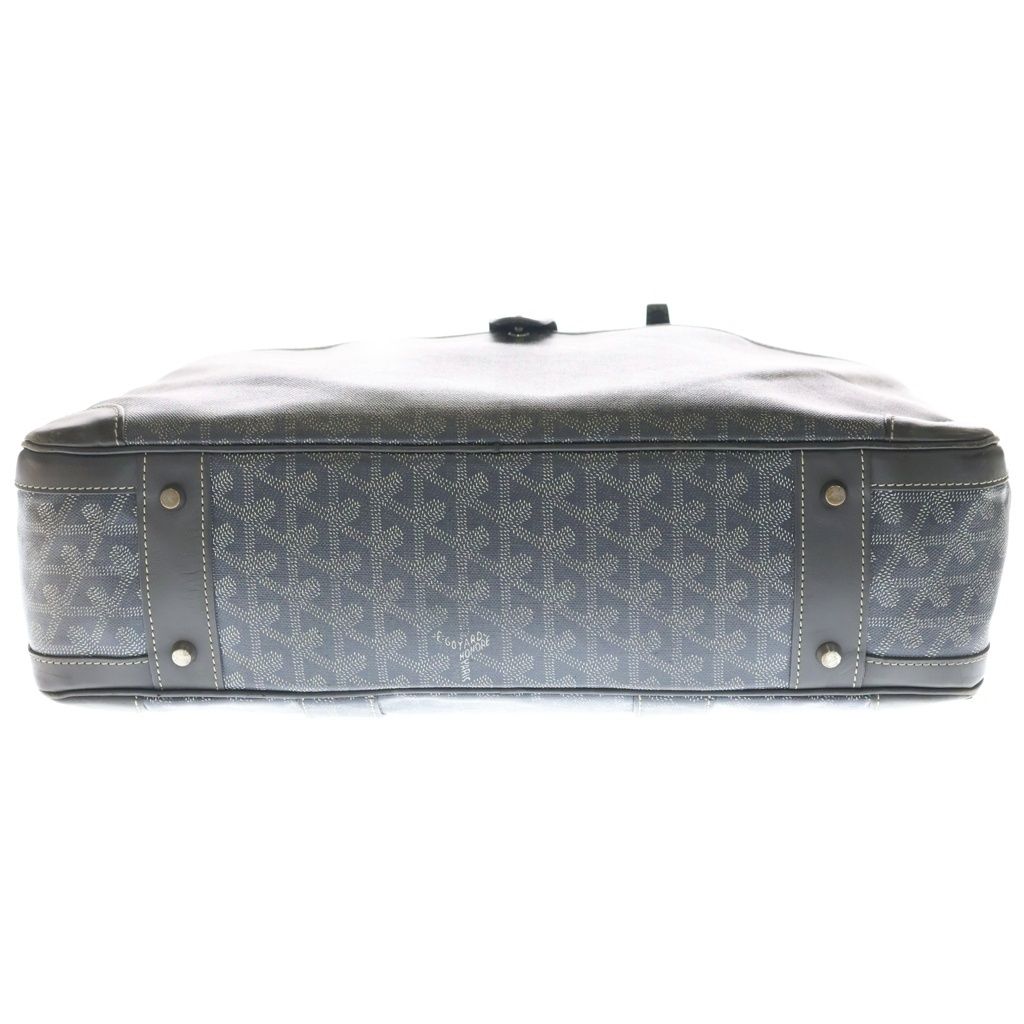 Goyard Ambassador MM Handbag Business Bag Gray Leather Silver — view 4