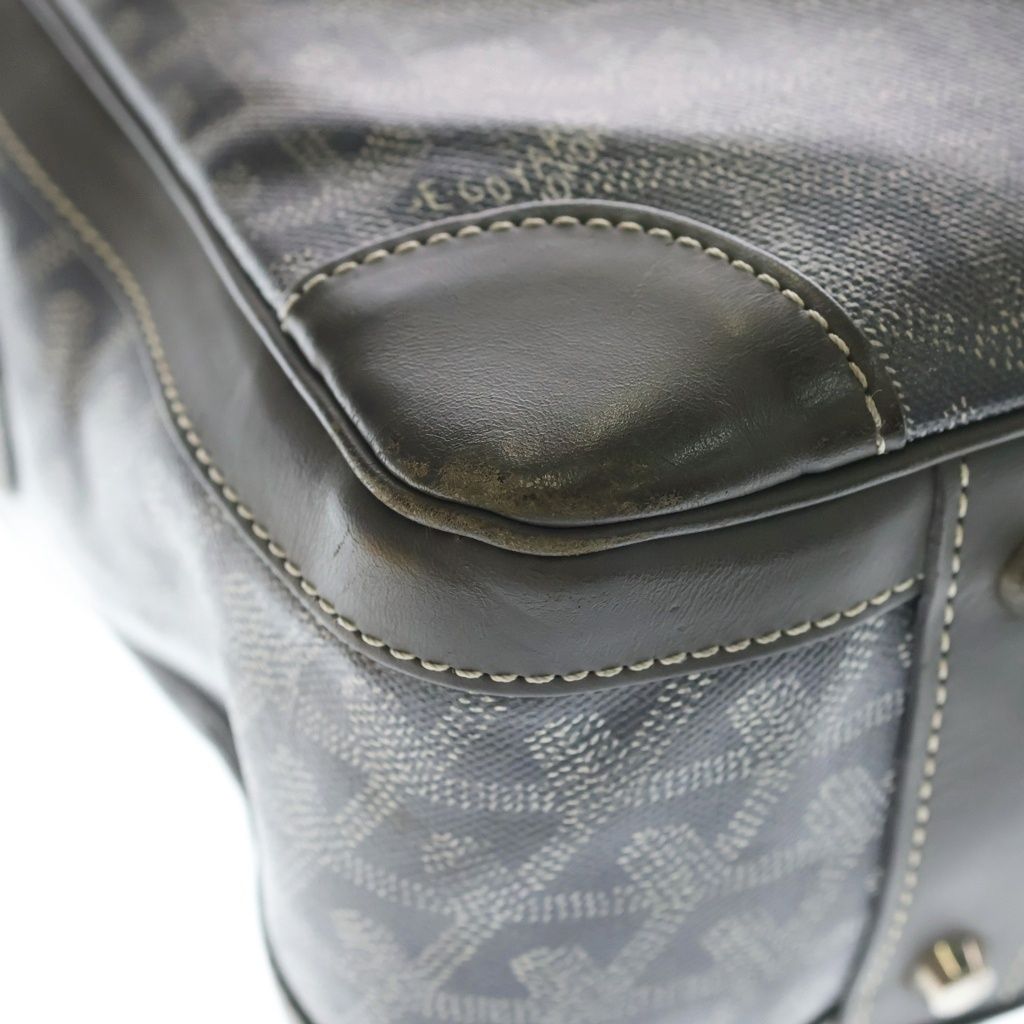 Goyard Ambassador MM Handbag Business Bag Gray Leather Silver — view 5