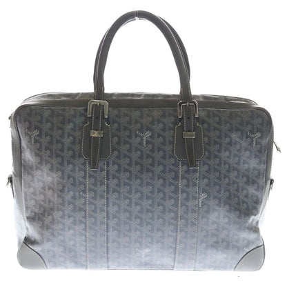 Goyard Ambassador MM Handbag Business Bag Gray Leather Silver — view 2