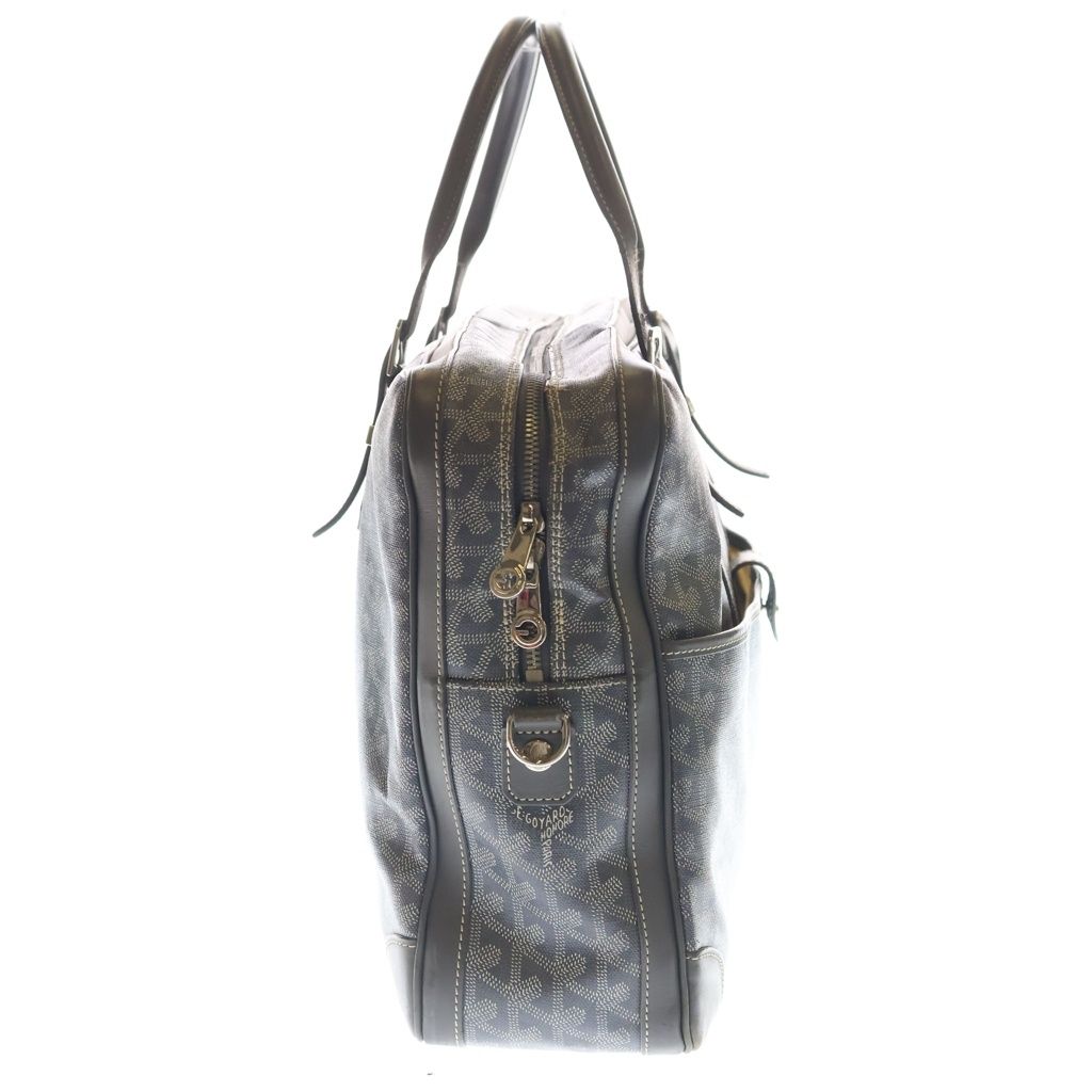 Goyard Ambassador MM Handbag Business Bag Gray Leather Silver — view 3