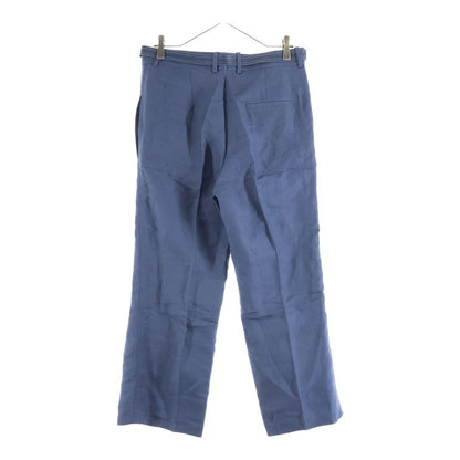 Celine Wide Pants with Belt Navy Linen — view 2