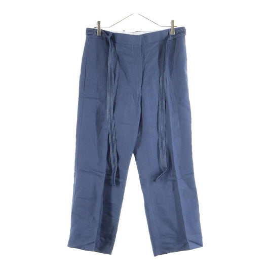 Celine Wide Pants with Belt Navy Linen