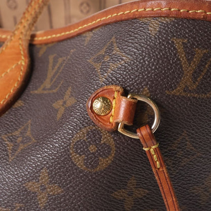 Louis Vuitton Monogram Neverfull MM Vintage Tote Brown Leather Gold — view 7