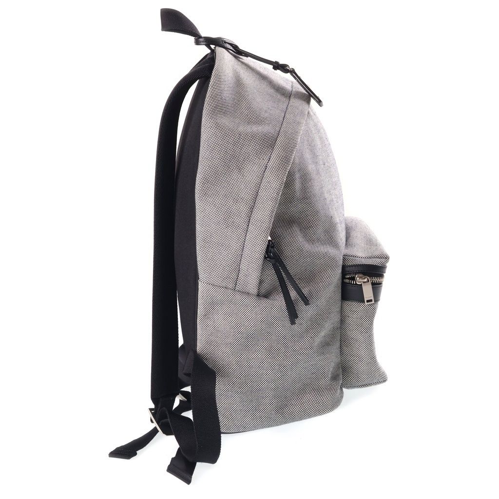 Saint Laurent Paris City Backpack Canvas Black White — view 3