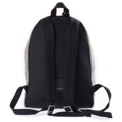 Saint Laurent Paris City Backpack Canvas Black White — view 2