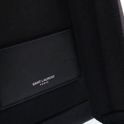 Saint Laurent Paris City Backpack Canvas Black White — view 6