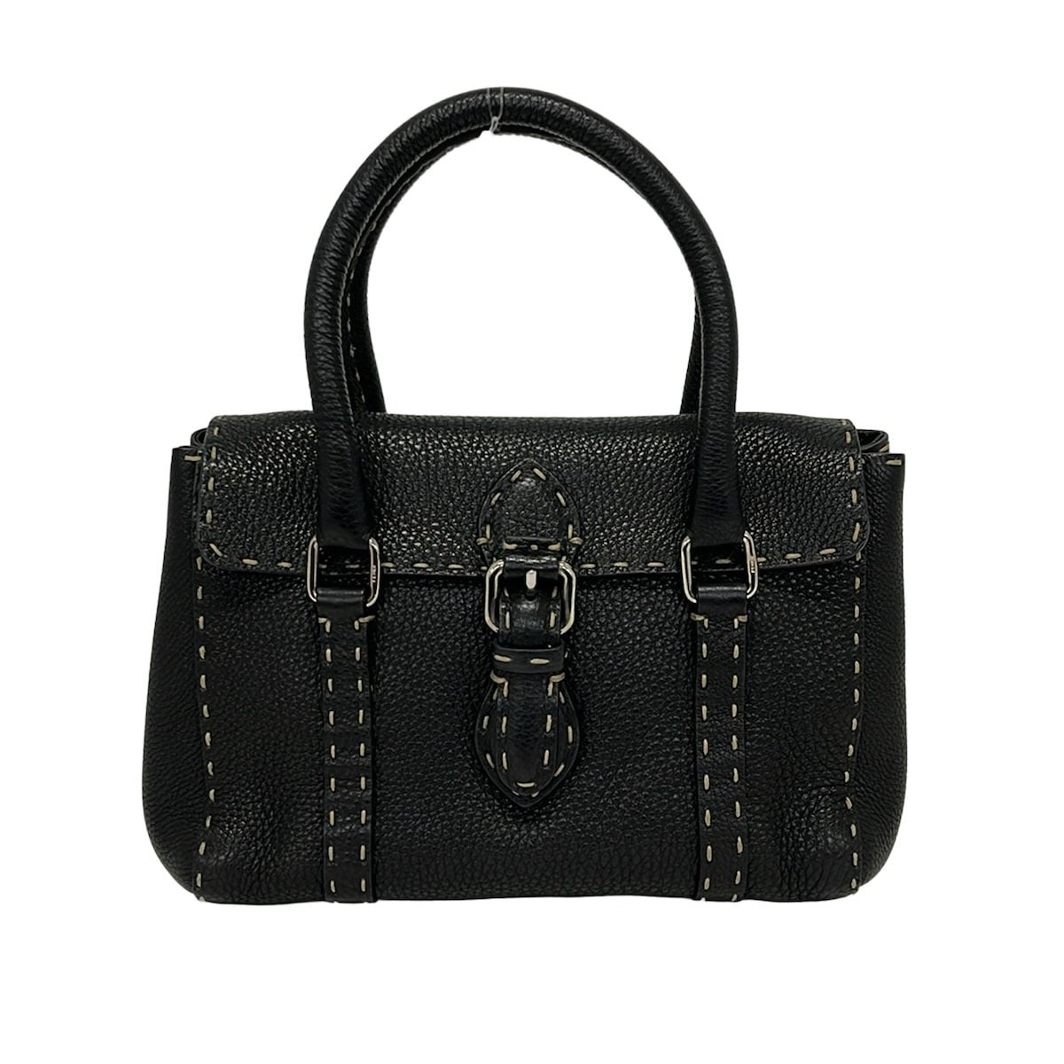 Fendi Handbag Linda Bag Selleria Black Leather