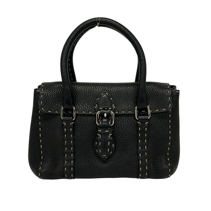 Fendi Handbag Linda Bag Selleria Black Leather