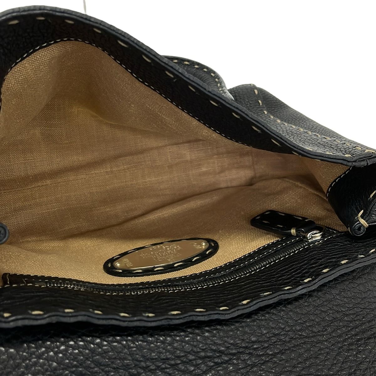 Fendi Handbag Linda Bag Selleria Black Leather — view 7