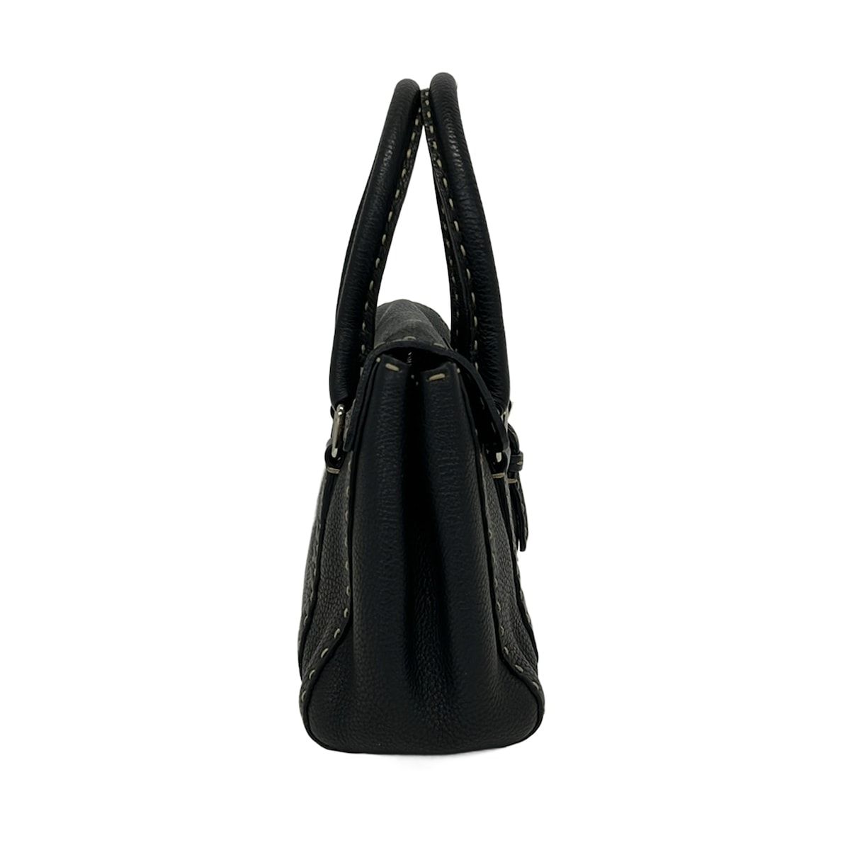 Fendi Handbag Linda Bag Selleria Black Leather — view 2