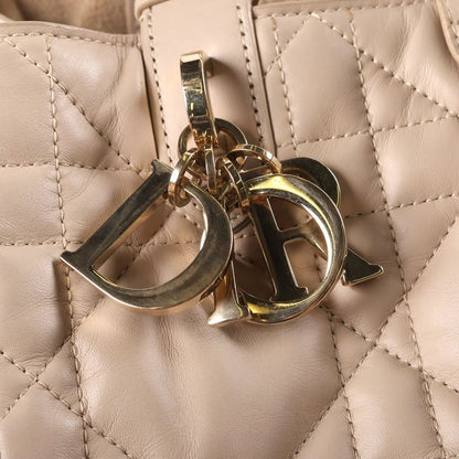 Dior Toujours Macro Cannage Handbag Calfskin Beige — view 7