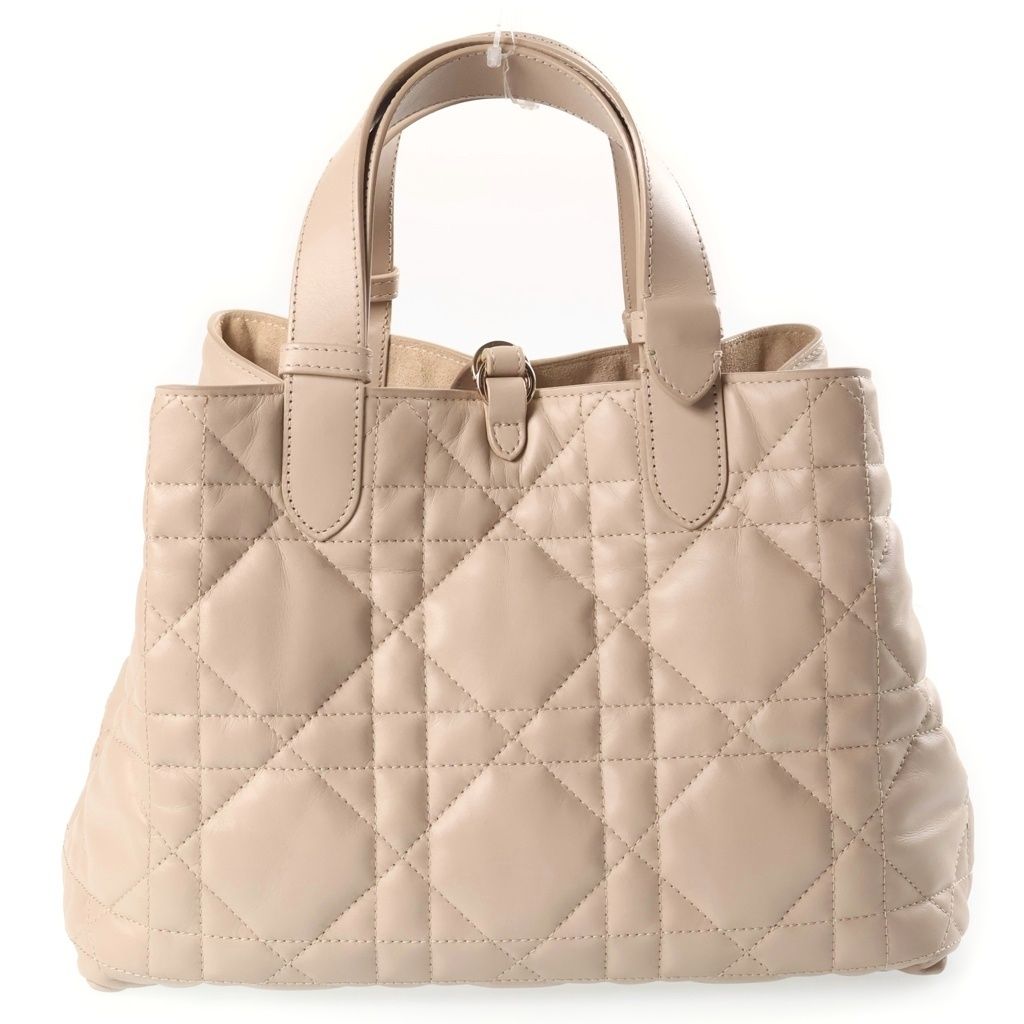 Dior Toujours Macro Cannage Handbag Calfskin Beige — view 2