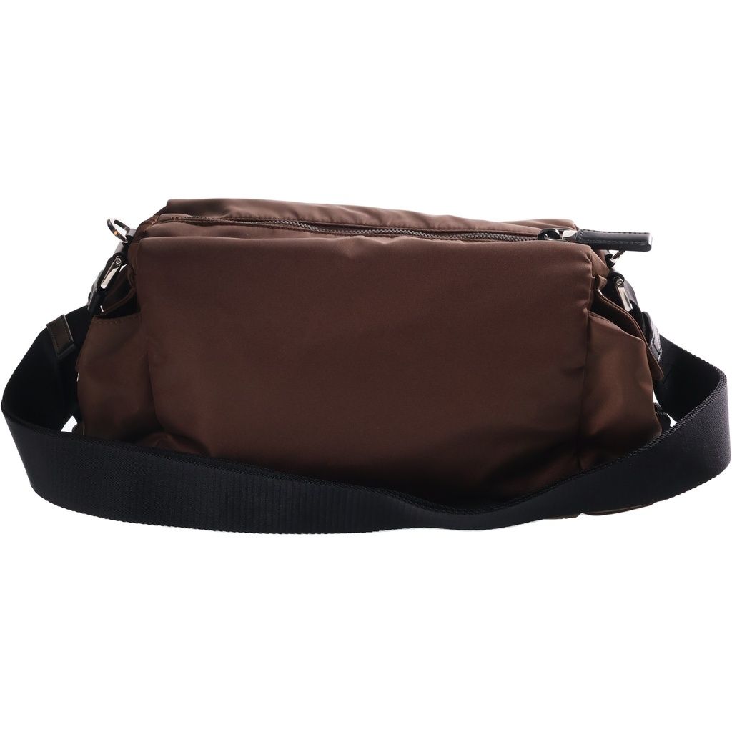 Prada Explorer Re-Nylon Bag Brown Nylon Leather Silver — view 2