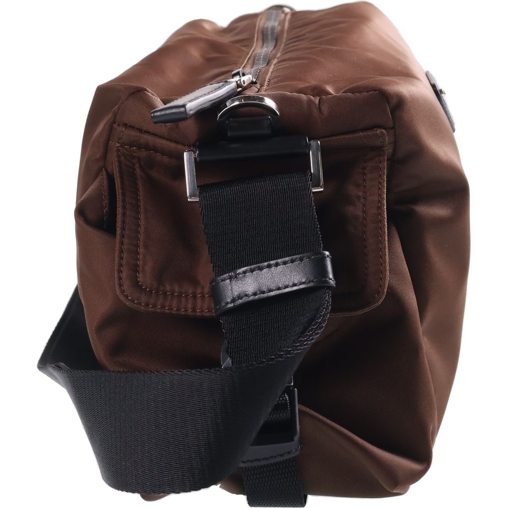 Prada Explorer Re-Nylon Bag Brown Nylon Leather Silver — view 3