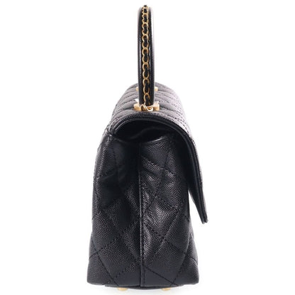Chanel Coco Handle XS 2-Way Shoulder Bag Top Gold Caviar Leather Black — view 3