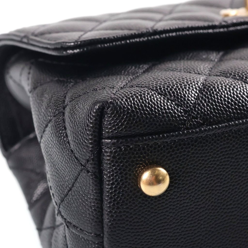 Chanel Coco Handle XS 2-Way Shoulder Bag Top Gold Caviar Leather Black — view 5